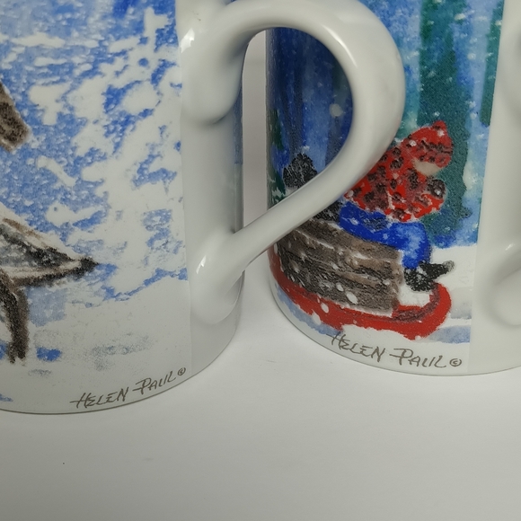 Helen Paul Christmas Holiday Coffee Mugs ~ Set of Two - Picture 4 of 7